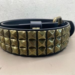 New with Tags Unisex Hot Topic Gold Studded Rocker Biker Belt.  Available Sizes